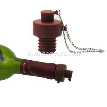 Bouchon de bouteille de vin en silicone sans BPA personnalisé FDA